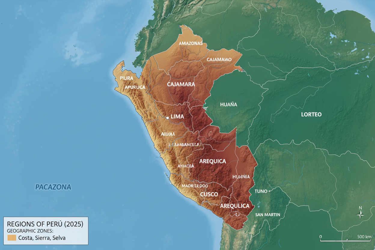 accurate modern day map of peru